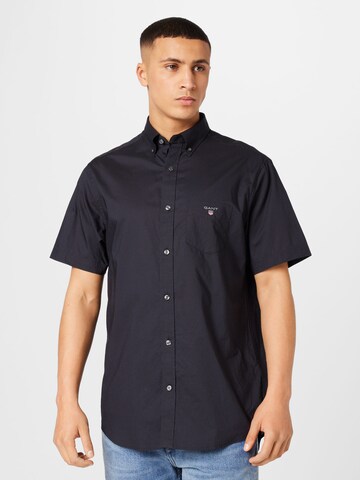 GANT Comfort fit Button Up Shirt in Black: front