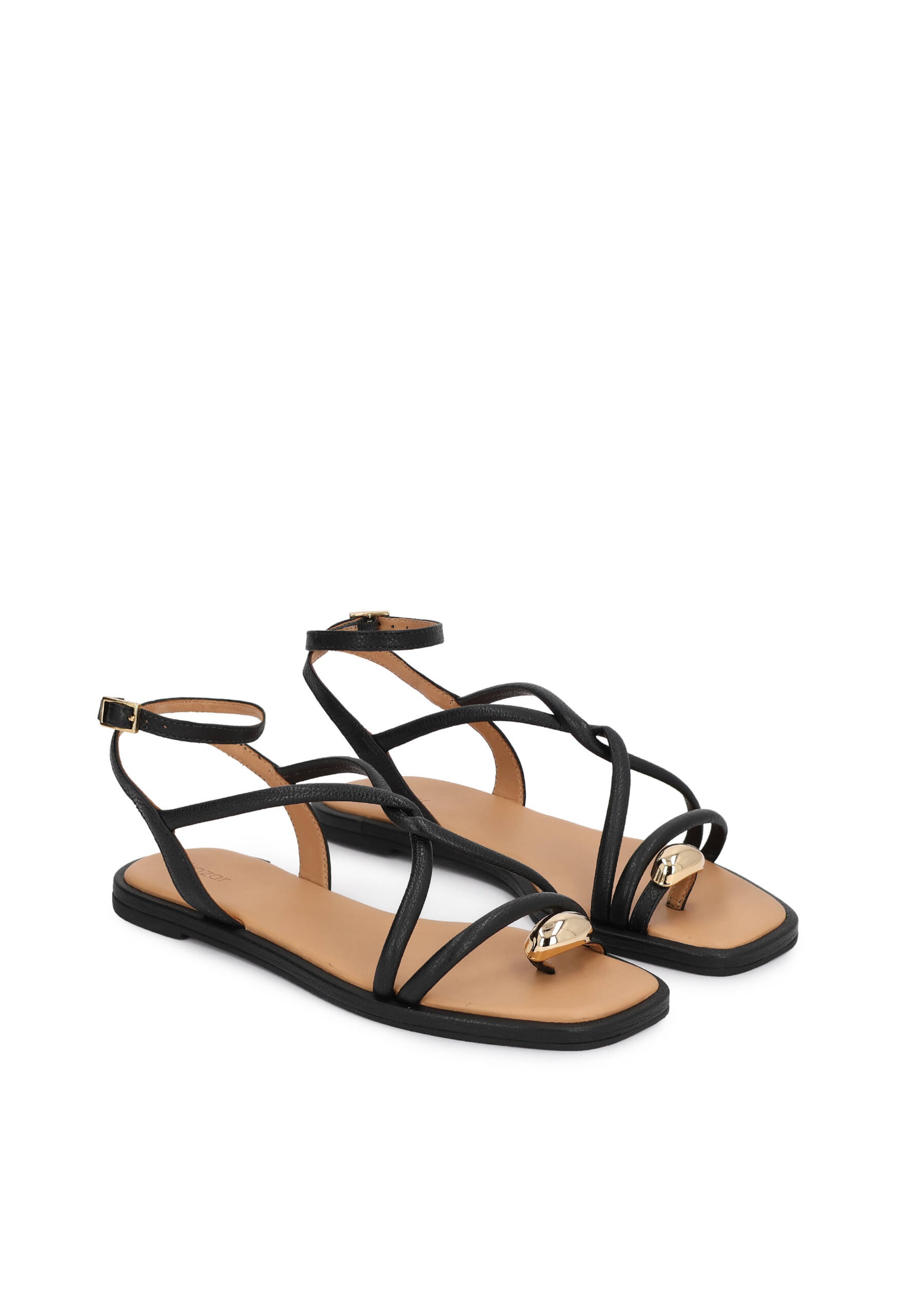 Kazar Páskové sandály – černá