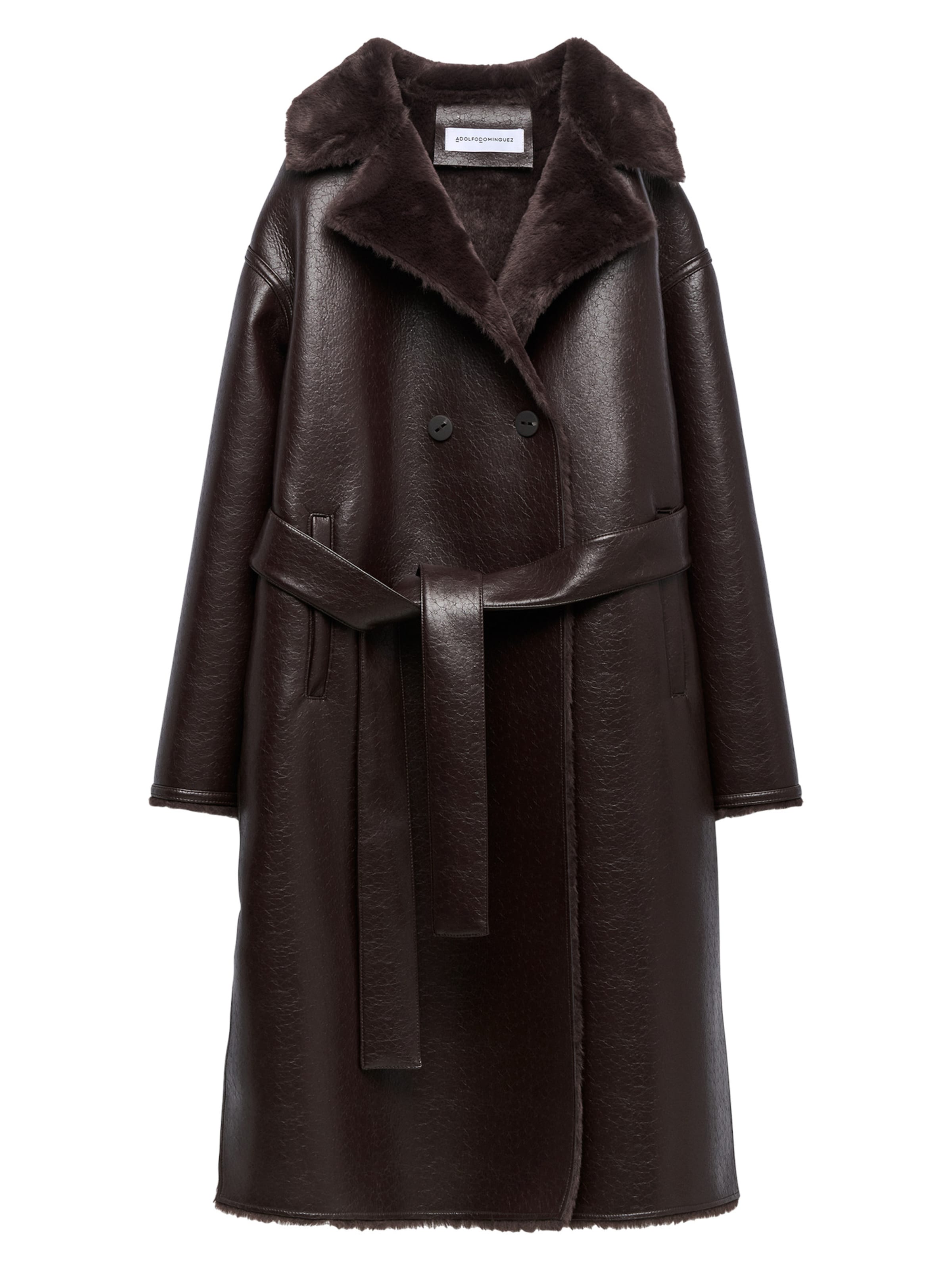 Adolfo Dominguez Talvemantel, värv pruun: eest vaates