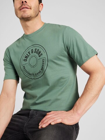 T-Shirt 'LAMER' Only & Sons en vert