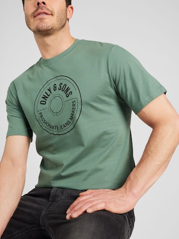 Only & Sons T-shirt 'LAMER' i grön