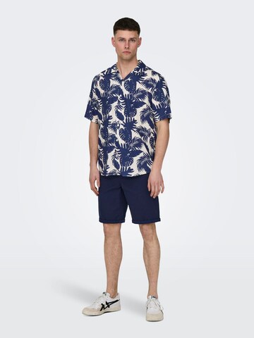 Only & Sons - Regular Calças chino 'Peter Dobby' em azul