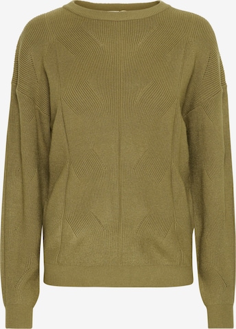 ICHI Trui ' Boston ' in Groen: voorkant