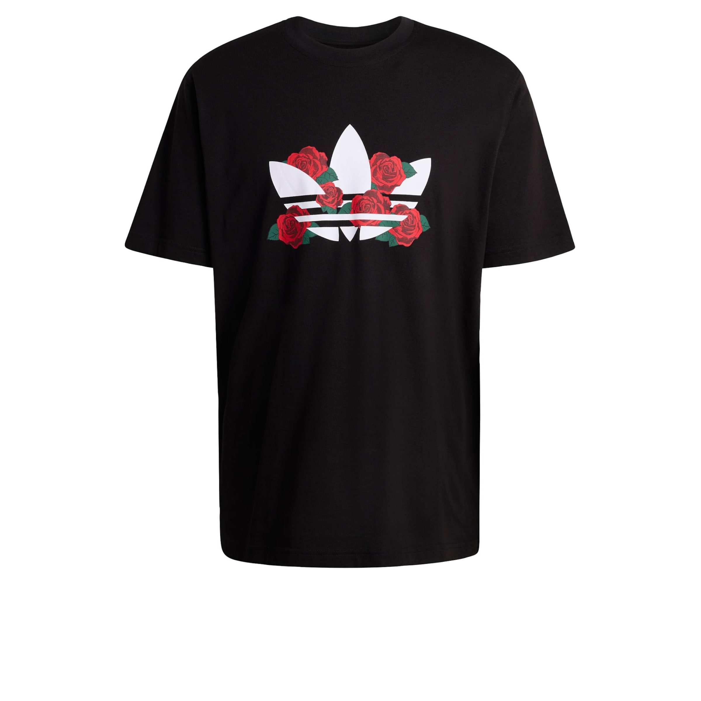 ADIDAS ORIGINALS Shirt 'Trefoil Series Roses' in Black: front