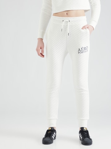 Effilé Pantalon AÉROPOSTALE en blanc : devant