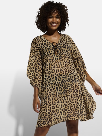 bonprix Strandjurk in Beige: voorkant