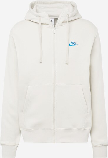 Nike Sportswear Veste de survêtement 'CLUB FLC' en azur / blanc cassé, Vue avec produit