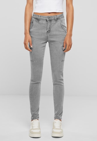 Cloud5ive Slim fit Cargo Jeans in Grey: front