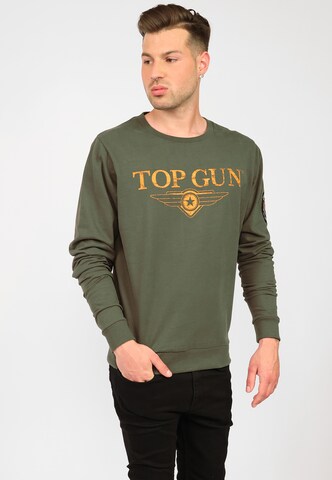 TOP GUN Sweatshirt '20213005 ' in Groen: voorkant