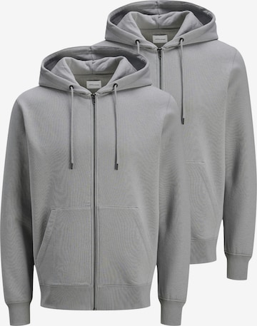 JACK & JONES Sweatjacke 'Star' in Grau: Vorderseite