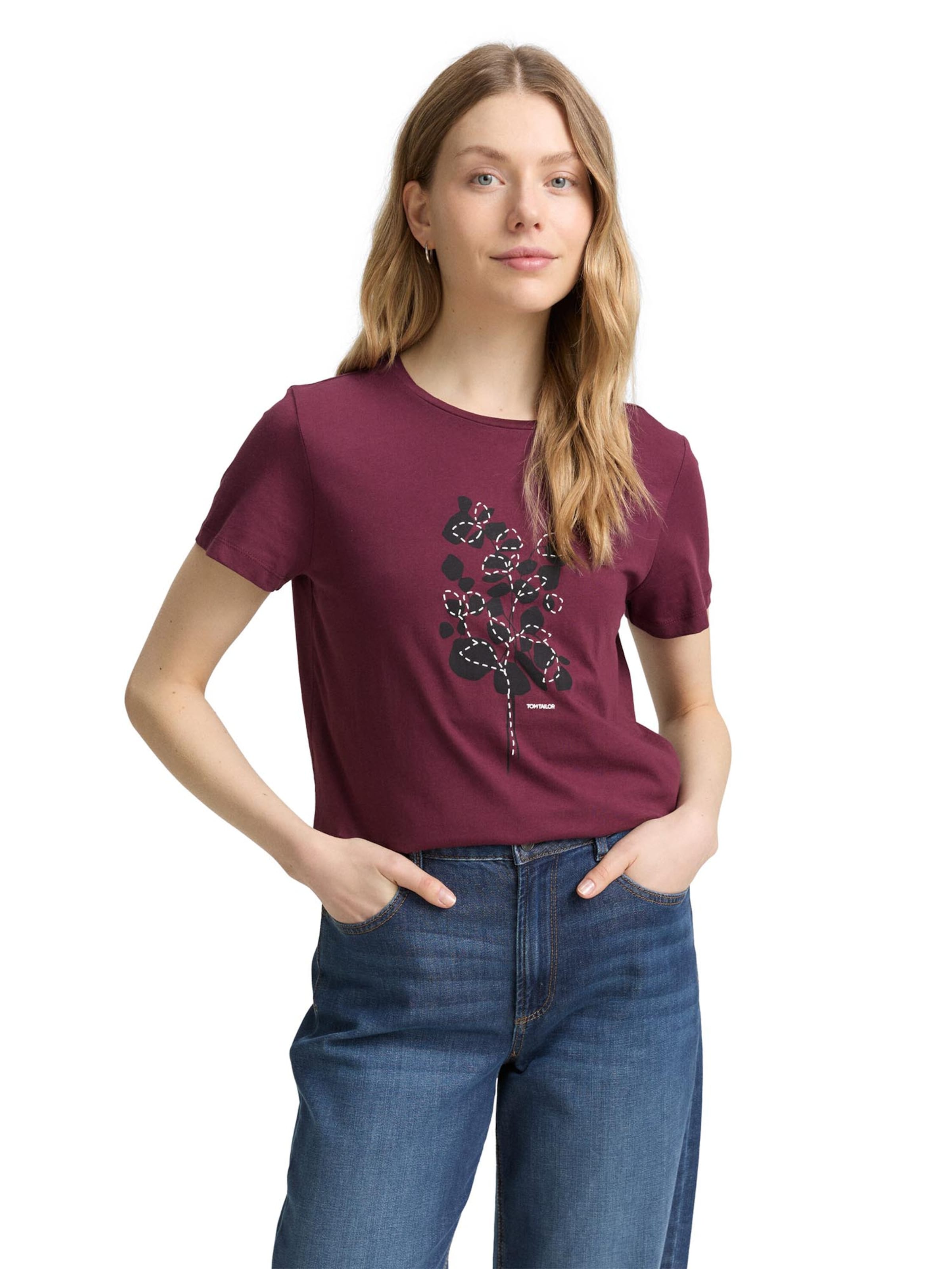 TOM TAILOR Majica | rdeča barva: sprednja stran