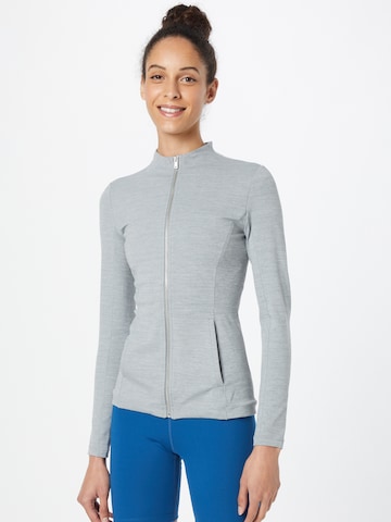 NIKE Athletic Zip-Up Hoodie in Grey: front