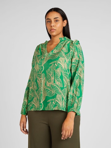 Camicia da donna 'BETSEY' di ONLY Carmakoma in verde: frontale