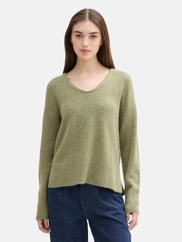TOM TAILOR DENIM Trui in Groen: voorkant
