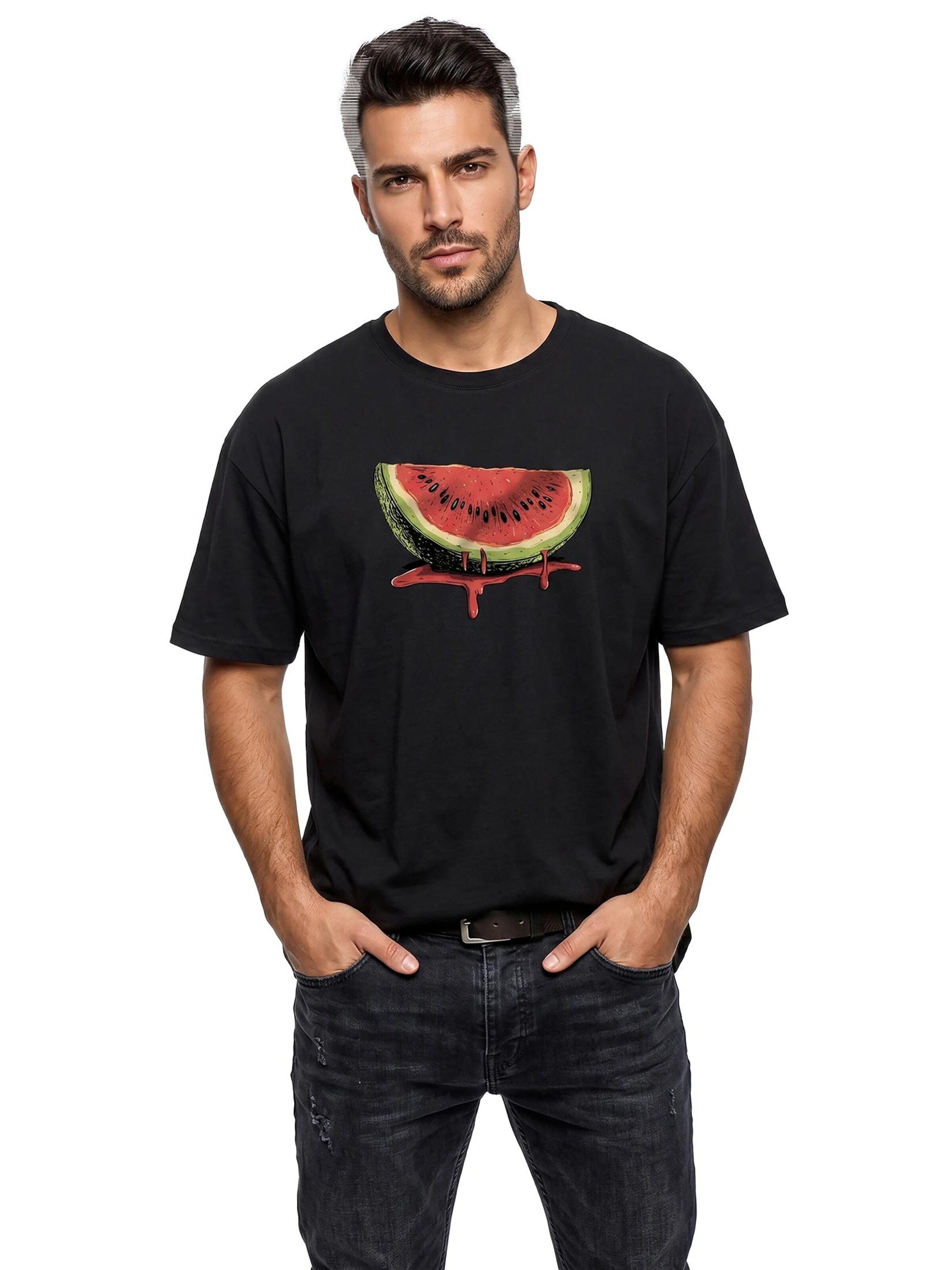MAKAYA Shirt 'Watermelon'‌‌‌‌‌‌‌‌‌‌ in Schwarz