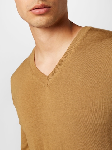 HUGO Sweter 'San Vredo' w kolorze brązowy