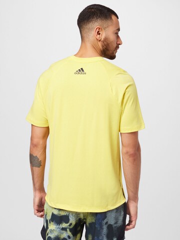 ADIDAS PERFORMANCE Performance shirt 'Train Icons 3-Bar' in Yellow