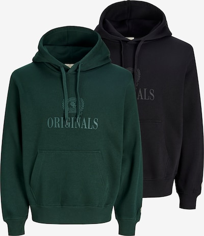 XS dydžio Megztinis be užsegimo 'JORFrederiksberg' iš JACK & JONES, spalva – žalia / tamsiai žalia / juoda / juodo džinso spalva, Prekių apžvalga