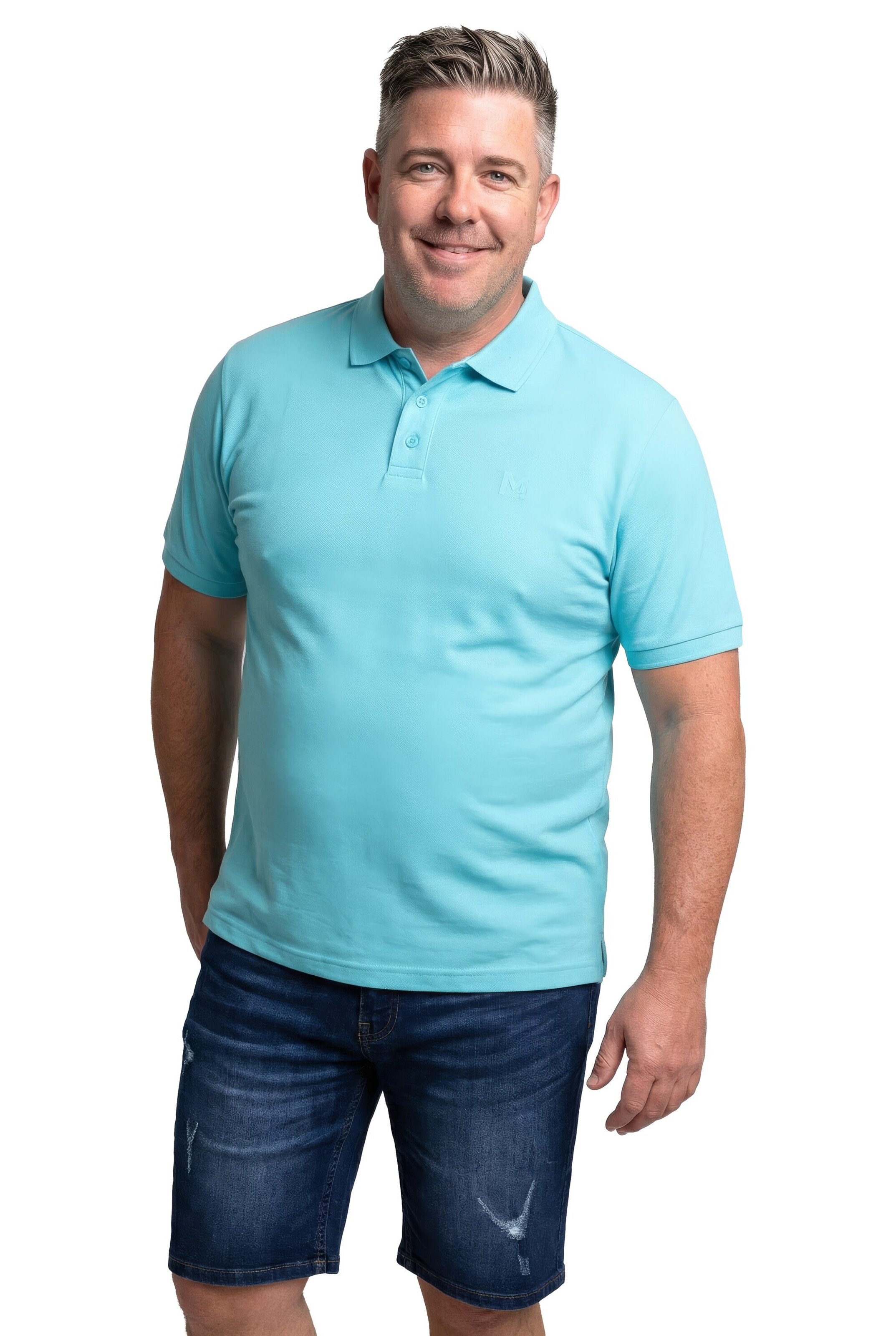 Men Plus Shirt in Blue: front