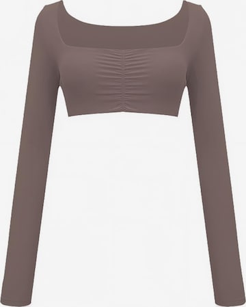 GOD SAVE QUEENS Sports Top in Brown: front