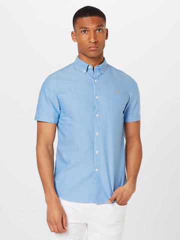 FARAH Slim fit Button Up Shirt 'BREWER' in Blue: front