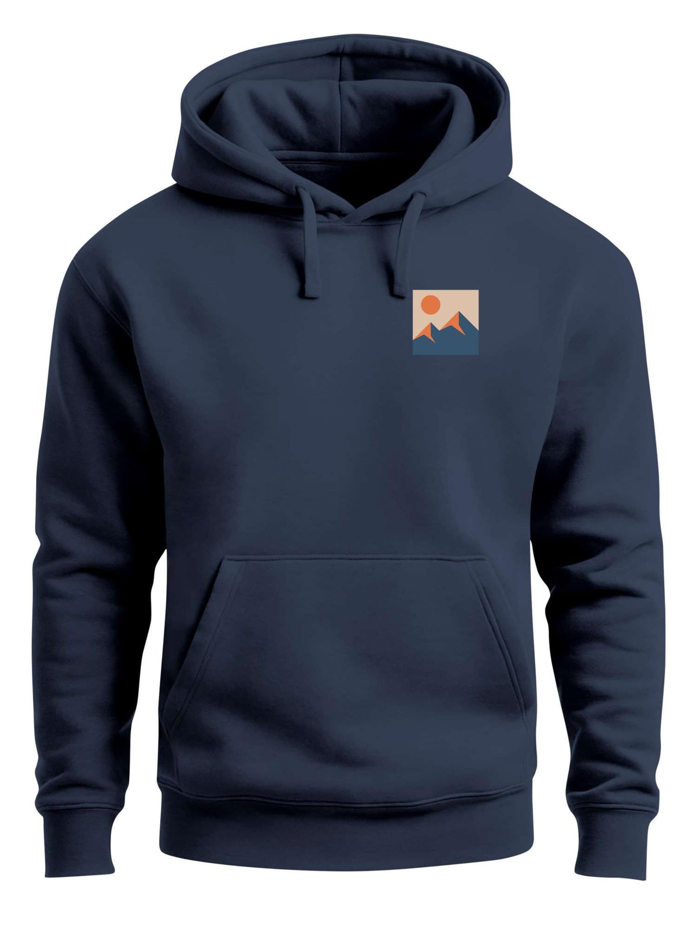 Neverless Sweatshirt 'Minimal Mountain' in Blue: front