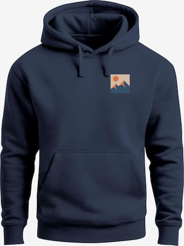 Neverless Sweatshirt 'Minimal Mountain' in Blau: Vorderseite