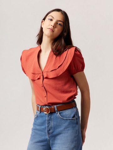 Camicia da donna ' Coline ' di NAF NAF in arancione: frontale