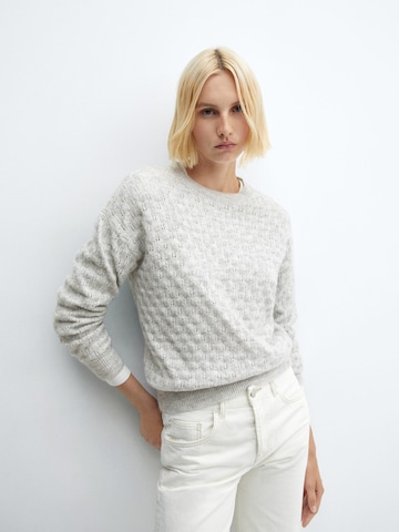 MANGO Sweater 'FLORINS' in Grey: front