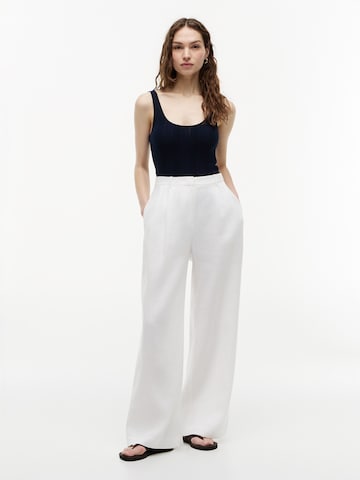 Wide Leg Pantalon à pince 'ESS' TOMMY HILFIGER en blanc