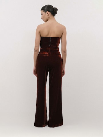 4TAILORS Flared Broek in Bruin