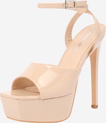 Public Desire Sandaler 'JUST KIDDING' i beige: forside