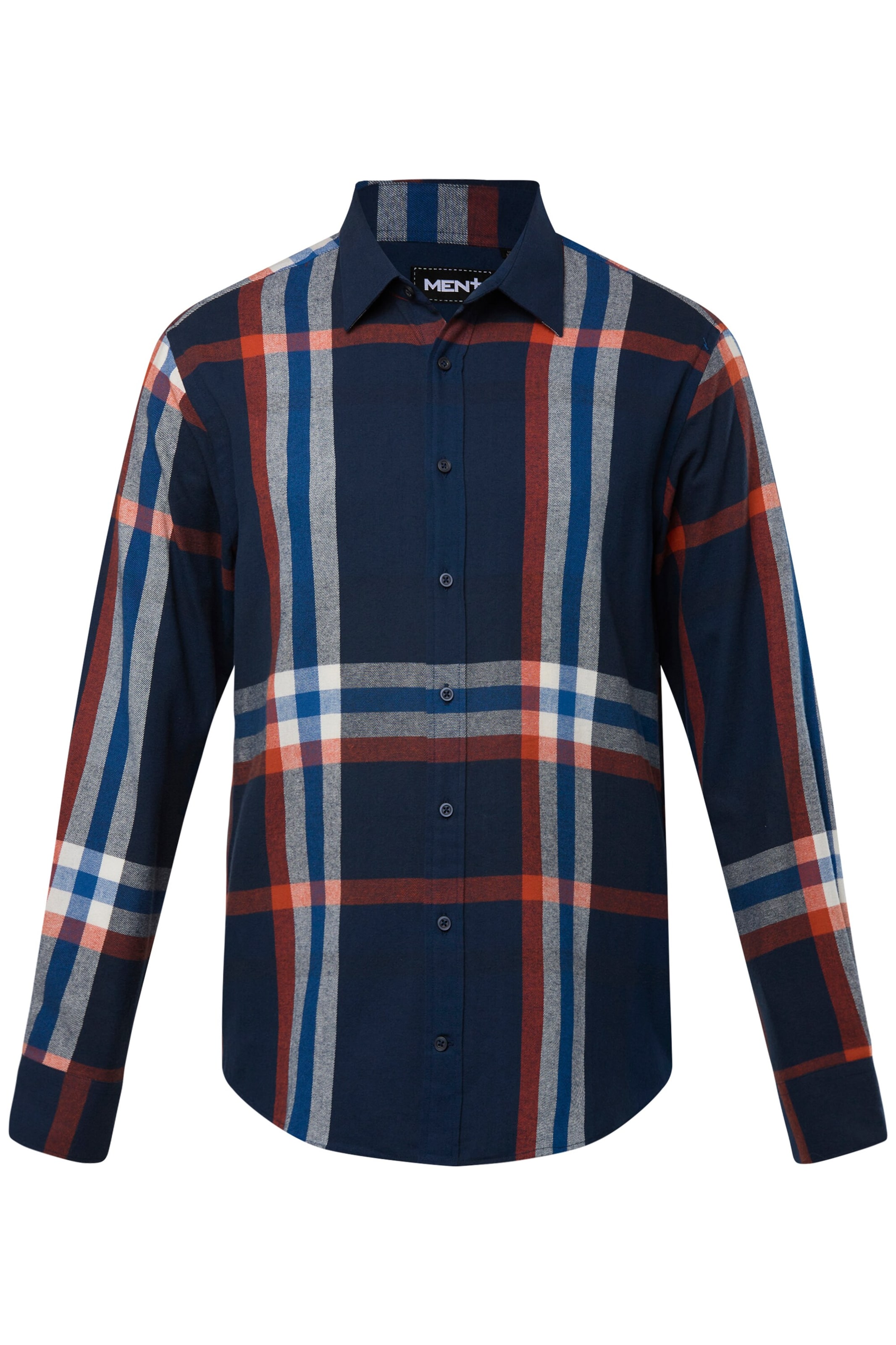 Men Plus Comfort fit Button Up Shirt in Blue: front