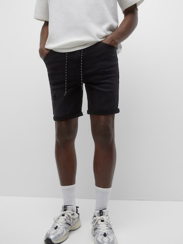 Pull&Bear Slimfit Džíny – černá