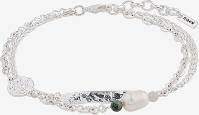 Pilgrim Bracelet 'Poesy' in Fir / Silver / Pearl white, Item view