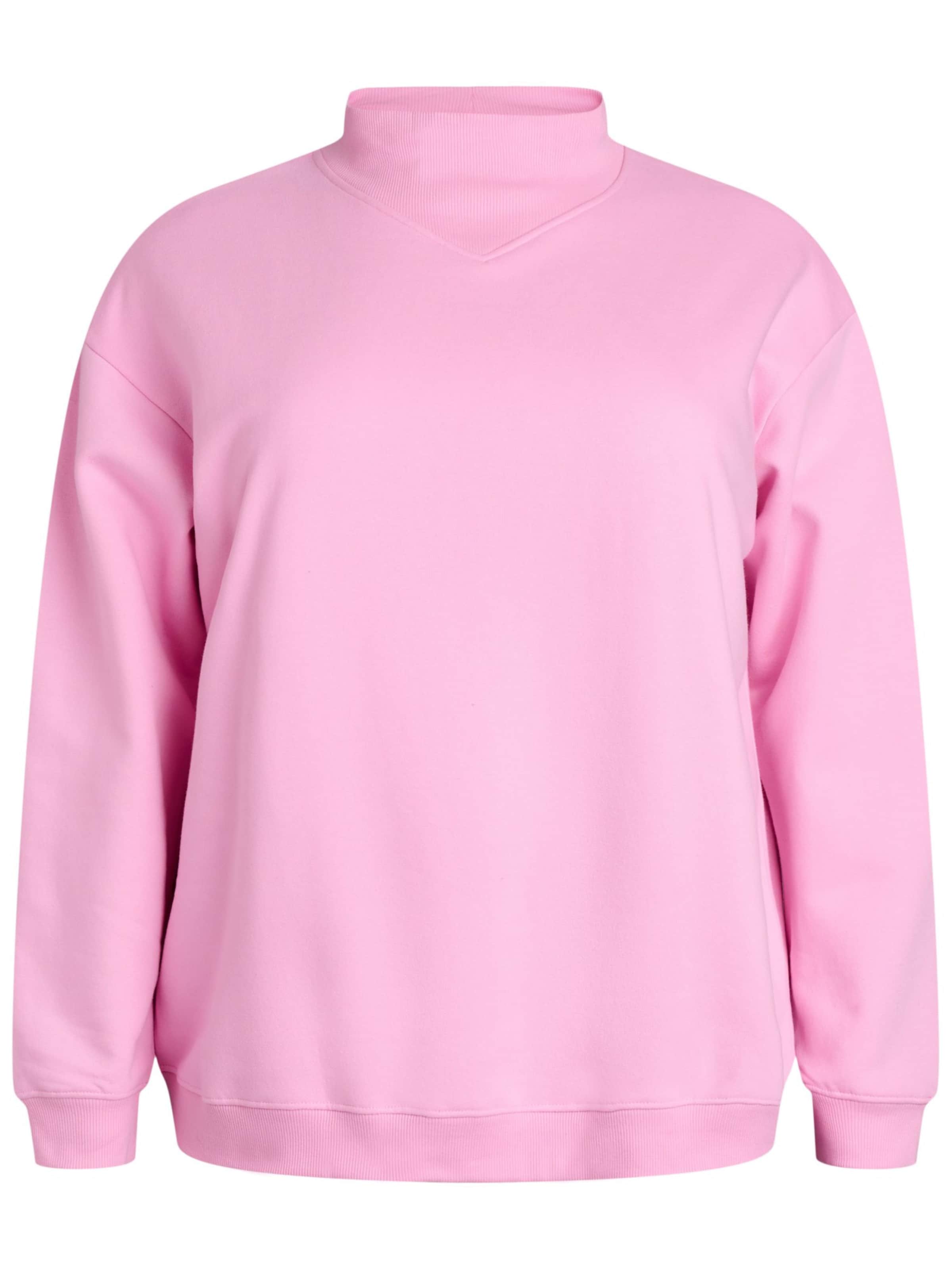 Zizzi Sweatshirts 'MRIKKE' in Pink: Vorderseite