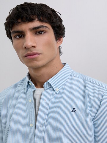 Scalpers Средняя посадка Рубашка 'New Oxford' в Синий