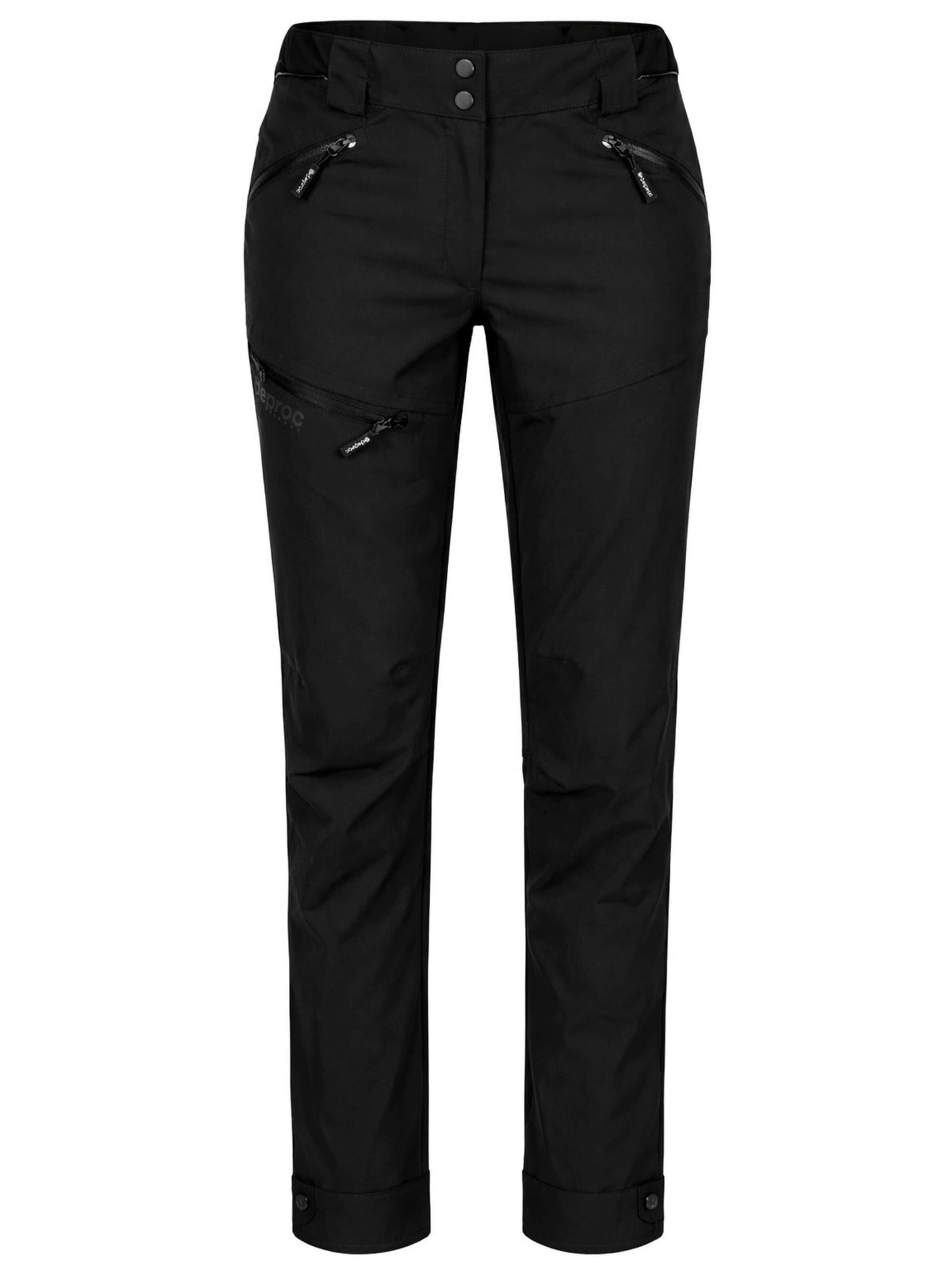 deproc Slimfit Outdoorbroek in Zwart: voorkant