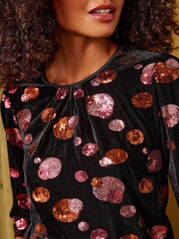 Chemisier love & roses en noir