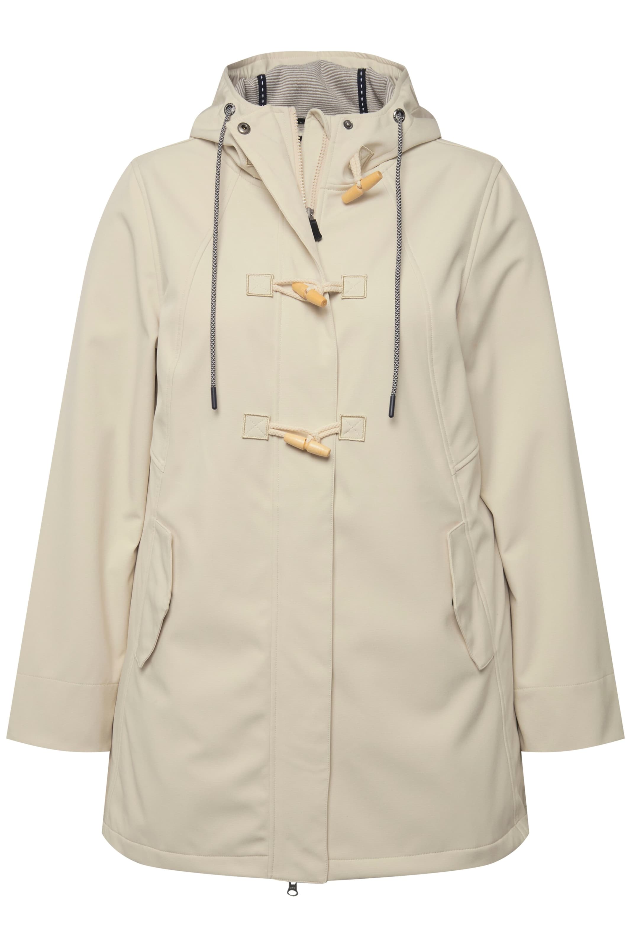 Ulla Popken Functionele jas in Beige: voorkant