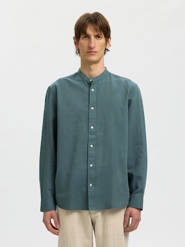 Chemise 'SLHClay' SELECTED en vert : devant
