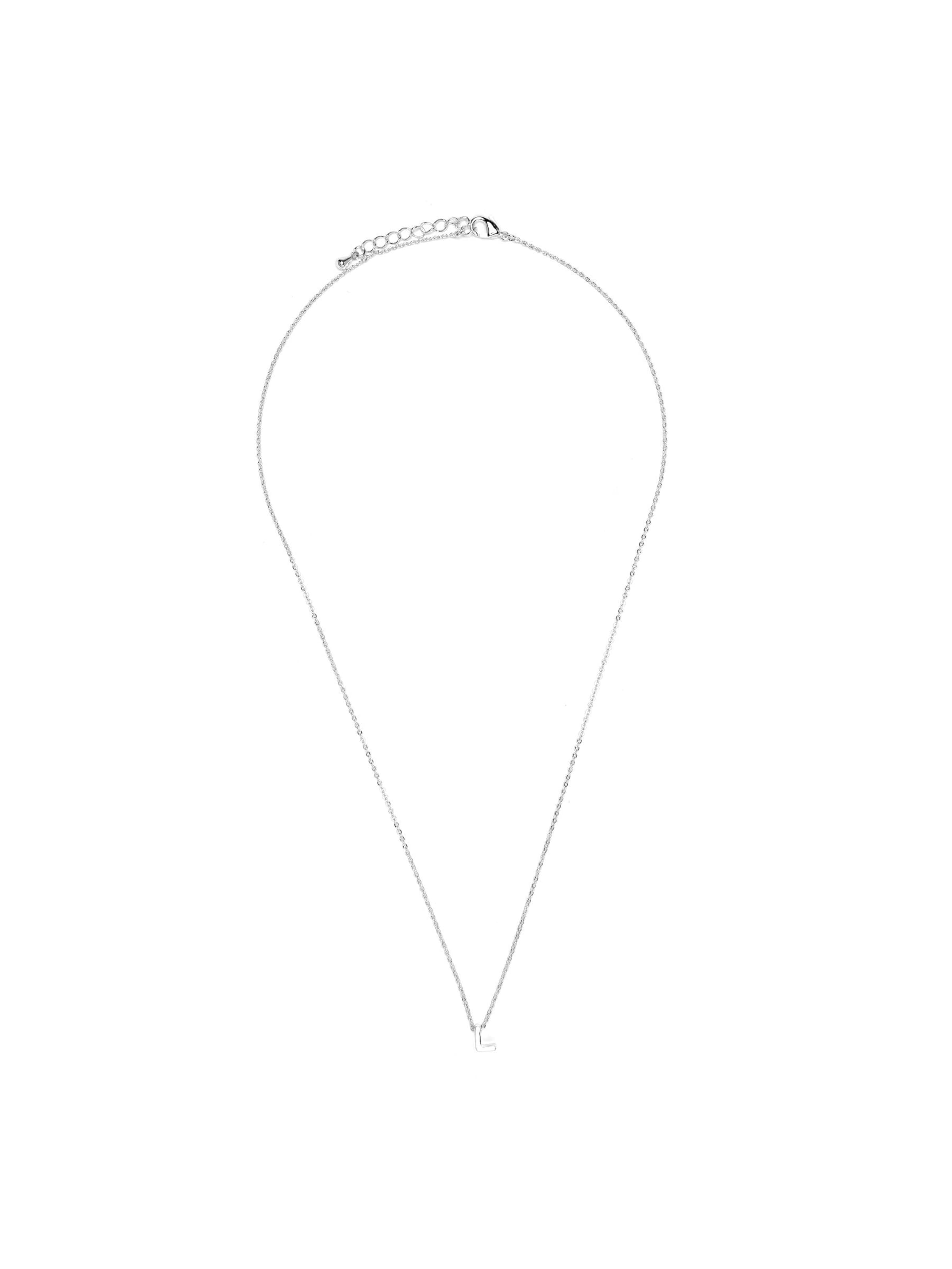 Luxenter Ketting 'Alphabet L' in Onesize in de kleur Zilver, Productweergave