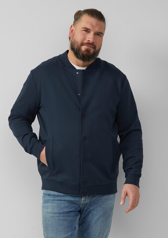 s.Oliver Zip-Up Hoodie in Blue: front