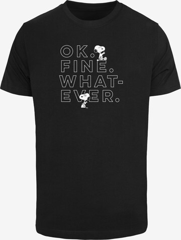 Maglietta 'Peanuts - OK Fine Whatever' di Merchcode in nero: frontale