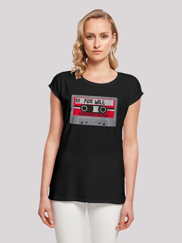 T-shirt 'Stranger Things Cassette For Will Netflix TV Series' F4NT4STIC en noir : devant