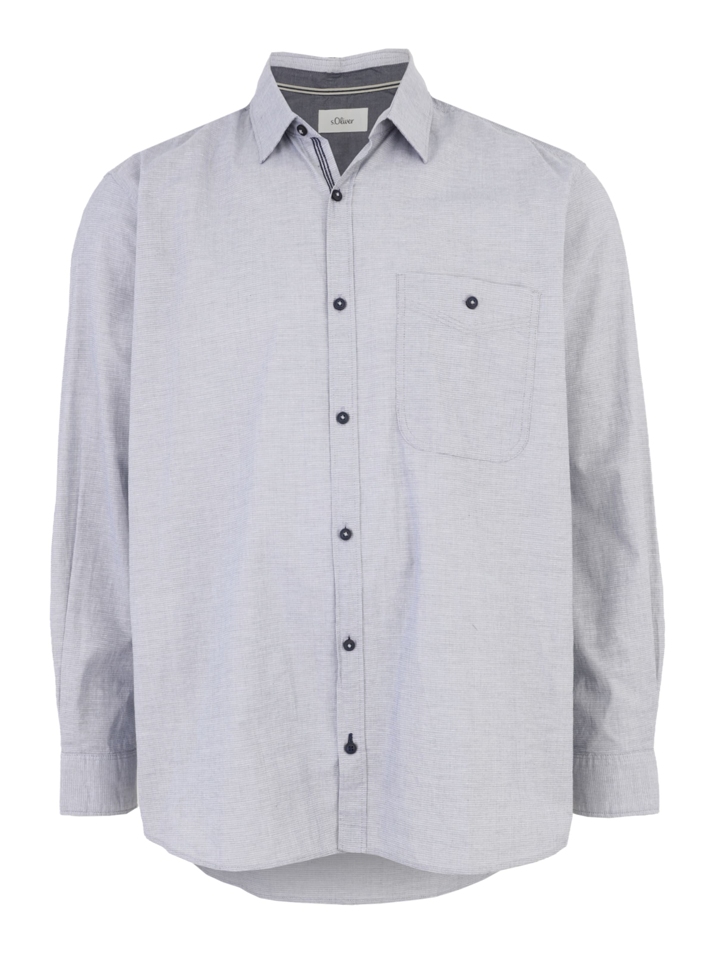 s.Oliver Regular Fit Hemd in Grau: Vorderseite