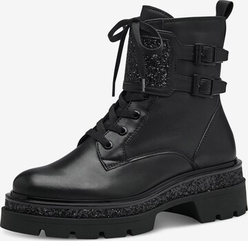 TAMARIS Lace-Up Ankle Boots in Black: front