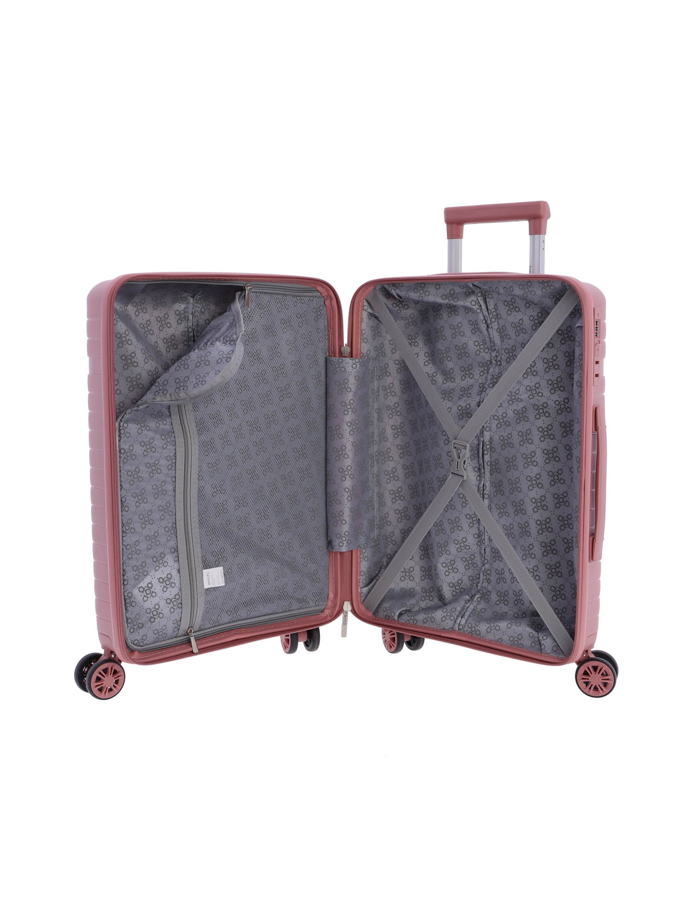 Amichi - Carrito 'AMICHI - Maleta Cabina 55x40x20- Maletas de Viaje - Maletas de Viaje Cabina Apta para Ryannair- Trolley Equipaje para Avion Resistente con 4 Ruedas de 360º y candado TSA' en rosa