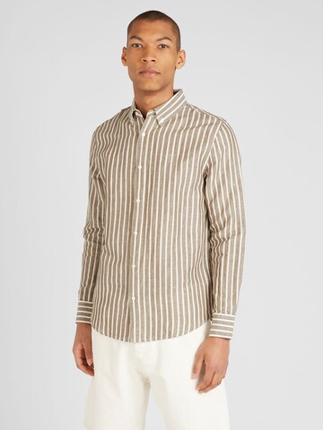 MEXX Regular Fit Hemd 'AIDEN' in Grün: Vorderseite