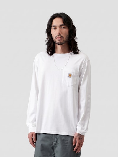 Carhartt WIP Shirt 'L/S POCKET T-SHIRT WHITE' in XS in White, Item view